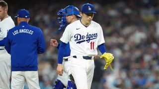 Roki Sasaki shows improvement as Dodgers lose first game taken at Dodger Stadium (Los Angeles Dodgers). Photo by Kirby Lee-Imagn Images