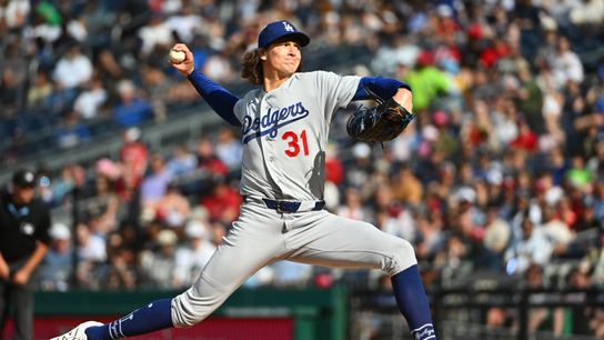 Los Angeles Dodgers pitcher Tyler Glasnow (31) throws to the Washington Nationals during the second inning at Nationals Park. 