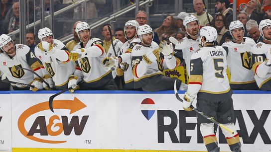 Golden Knights make the Pacific Division much more interesting taken at Rogers Place (Vegas Golden Knights). Photo by Perry Nelson-Imagn Images