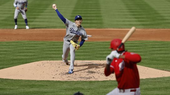 Los Angeles Dodgers starting pitcher Roki Sasaki (11) pitches against Washington Nationals left fielder James Wood (29) during the third inning at Nationals Park. Los Angeles Dodgers starting pitcher Roki Sasaki (11) pitches against Washington Nationals left fielder James Wood (29) during the third inning at Nationals Park.