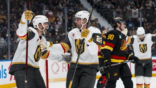 Unlikely heroes help Vegas avoid trap game, vault up Pacific standings taken at Rogers Arena (Vegas Golden Knights). Photo by Bob Frid-Imagn Images