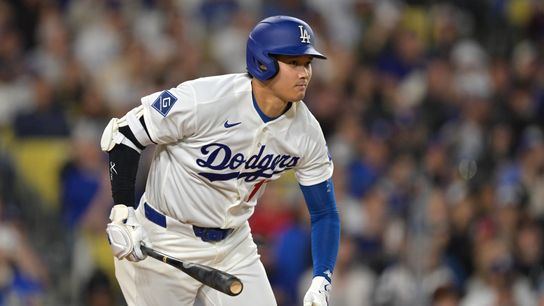 Los Angeles Dodgers two-way player Shohei Ohtani (17) singles in the fifth inning against the Texas Rangers at Dodger Stadium. Los Angeles Dodgers two-way player Shohei Ohtani (17) singles in the fifth inning against the Texas Rangers at Dodger Stadium.