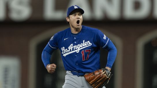 Straight Talk: Sharp Ohtani finishes off 6 scoreless with swinging strikeout taken at Oracle Park (Los Angeles Dodgers). Photo by Stan Szeto-Imagn Images
