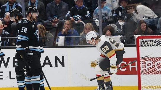 Mitch Marner lays playoff demons to rest, Golden Knights do the same to Mammoth taken at Delta Center (Vegas Golden Knights). Photo by Rob Gray-Imagn Images