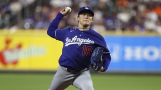 Straight Talk: Yamamoto strikes right amount of force to quiet Houston bats taken at Daikin Park (Los Angeles Dodgers). Photo by  Troy Taormina-Imagn Images