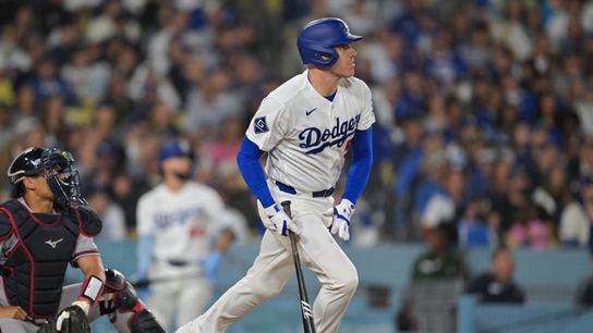 Freddie Freeman hits 100th Dodgers HR in win over Braves taken at Dodger Stadium (Los Angeles Dodgers). Photo by Jayne Kamin-Oncea-Imagn Images