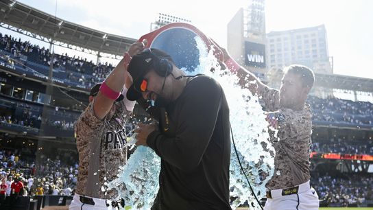 Nick Castellanos late two-run HR lifts Padres, splitting series against Cardinals taken At Petco Park (San Diego Padres). Photo by © Denis Poroy-Imagn Images