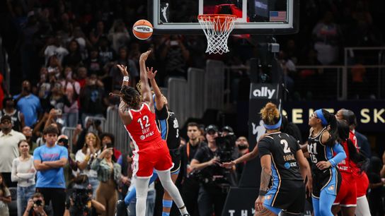 Aces survive furious Dream comeback to push win streak to four taken at State Farm Arena (Las Vegas Aces). Photo by Brett Davis-Imagn Images