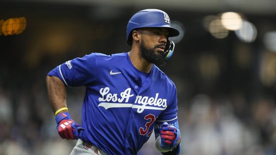 Los Angeles Dodgers left fielder Teoscar Hernandez (37) during the game against the Milwaukee Brewers at American Family Field. Jeff Hanisch-Imagn Images