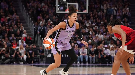 May 28, 2026; San Francisco, California, USA; Golden State Valkyries guard Veronica Burton (22) dribbles against Indiana Fever guard Kelsey Mitchell (0) in the fourth quarter at Chase Center. May 28, 2026; San Francisco, California, USA; Golden State Valkyries guard Veronica Burton (22) dribbles against Indiana Fever guard Kelsey Mitchell (0) in the fourth quarter at Chase Center.