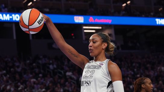 Aces survive Valkyries rally to escape Valhalla with victory taken At Chase Center (Las Vegas Aces). Photo by David Gonzales-Imagn Images