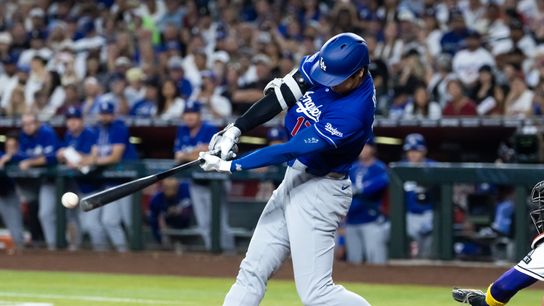 Los Angeles Dodgers designated hitter Shohei Ohtani bats in the third inning against the Arizona Diamondbacks at Chase Field. Los Angeles Dodgers designated hitter Shohei Ohtani bats in the third inning against the Arizona Diamondbacks at Chase Field.