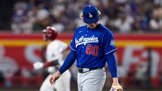 Emmet Sheehan shines, but enough to overcome D-Backs taken at Chase Field (Los Angeles Dodgers). Photo by Mark J. Rebilas-Imagn Images