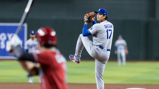 Los Angeles Dodgers pitcher Shohei Ohtani in the first inning against the Arizona Diamondbacks at Chase Field. 