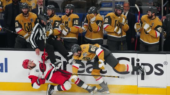 Golden Knights can only embrace the insanity of Stanley Cup Final taken at Lenovo Center (Vegas Golden Knights). Photo by Stephen R. Sylvanie-Imagn Images