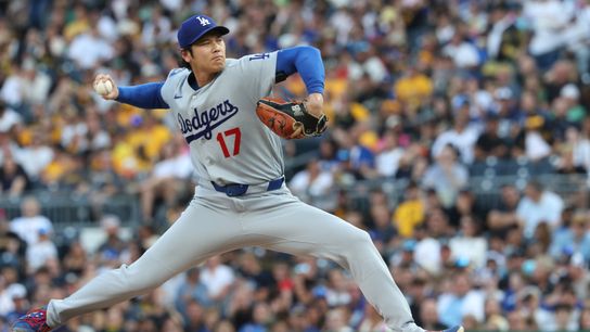Los Angeles Dodgers two-way player Shohei Ohtani (17) pitches against the Pittsburgh Pirates during the second inning at PNC Park. Los Angeles Dodgers two-way player Shohei Ohtani (17) pitches against the Pittsburgh Pirates during the second inning at PNC Park.