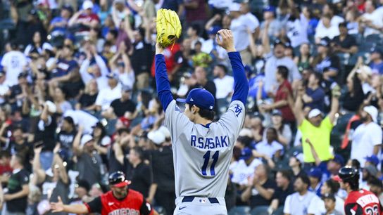 Sasaki can't escape fifth as Dodgers drop opener to White Sox taken at Rate Field (Los Angeles Dodgers). Photo by Matt Marton-Imagn Images