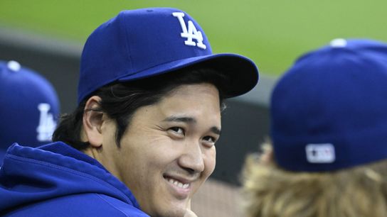 Los Angeles Dodgers two-way player Shohei Ohtani (17) is seen in the dugout during the game against the Chicago White Sox at Rate Field. Los Angeles Dodgers two-way player Shohei Ohtani (17) is seen in the dugout during the game against the Chicago White Sox at Rate Field.