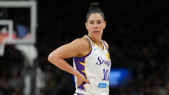 Sparks lose star guard Kelsey Plum for at least four weeks with lower left leg injury taken in Los Angeles (Los Angeles Sparks). Photo by Rick Scuteri-Imagn Images