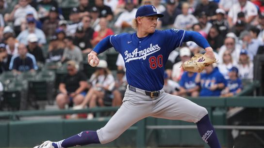 Los Angeles Dodgers pitcher Emmet Sheehan (80) throws the ball against the Chicago White Sox during the first inning at Rate Field. Los Angeles Dodgers pitcher Emmet Sheehan (80) throws the ball against the Chicago White Sox during the first inning at Rate Field.