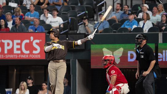 Machado propels the Padres in extras with five RBI performance taken At Globe Life Field (San Diego Padres). Photo by © Raymond Carlin III-Imagn Images