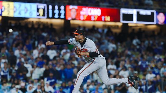 Baltimore Orioles pitcher Yennier Cano (78) throws in the ninth inning against the Los Angeles Dodgers at Dodger Stadium. Baltimore Orioles pitcher Yennier Cano (78) throws in the ninth inning against the Los Angeles Dodgers at Dodger Stadium.