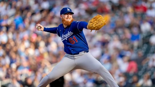 Los Angeles Dodgers starting pitcher Will Klein (61) deliver a pitch against the Minnesota Twins in the first inning at Target Field. Los Angeles Dodgers starting pitcher Will Klein (61) deliver a pitch against the Minnesota Twins in the first inning at Target Field.