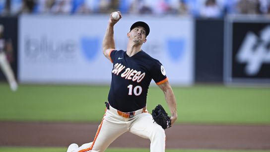 San Diego Padres pitcher Walker Buehler (10) delivers during the second inning against the Los Angeles Dodgers at Petco Park. 