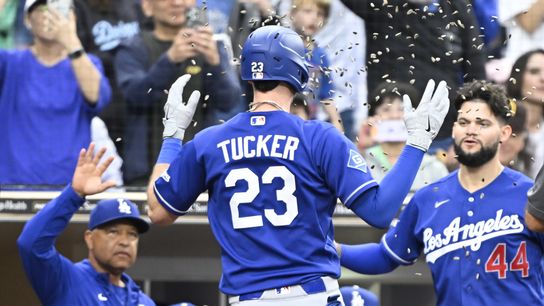 Yamamoto sets the tone, Tucker breaks out as Dodgers bury Padres taken at Petco Park (Los Angeles Dodgers). Photo by Denis Poroy-Imagn Images