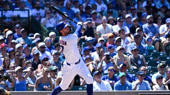 History takes center stage as Cubs trounce Padres to complete sweep taken at Wrigley Field (San Diego Padres). Photo by Matt Marton-Imagn Images