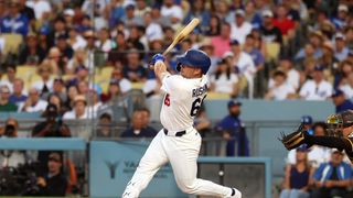 Dodgers' offense erupts after Sasaki's early exit in win over Padres taken at Dodger Stadium (Los Angeles Dodgers). Photo by William Navarro-Imagn Images