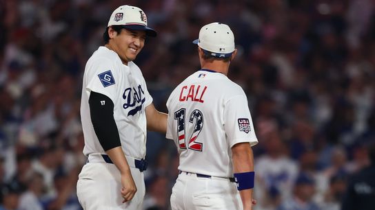 Los Angeles Dodgers designated hitter Shohei Ohtani (17) reacts after defeating the San Diego Padres at Dodger Stadium. Los Angeles Dodgers designated hitter Shohei Ohtani (17) reacts after defeating the San Diego Padres at Dodger Stadium.