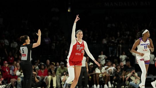 Stars old and new shine as Aces decimate Mercury to start back-to-back taken at Michelob ULTRA Arena (Las Vegas Aces). Photo by Lucas Peltier-Imagn Images