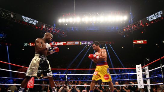 Mayweather, Pacquiao agree to rematch on Netflix in Las Vegas taken in Las Vegas (Boxing). Photo by Mark J. Rebilas-Imagn Images