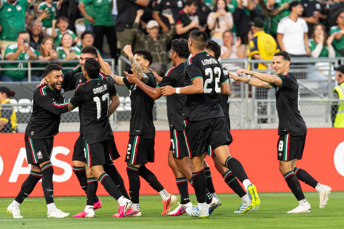 Mexican National Team celebrates a goal during an International Friendly against Australia on May 30th, 2026 in Pasadena, California. Mexican National Team celebrates a goal during an International Friendly against Australia on May 30th, 2026 in Pasadena, California.