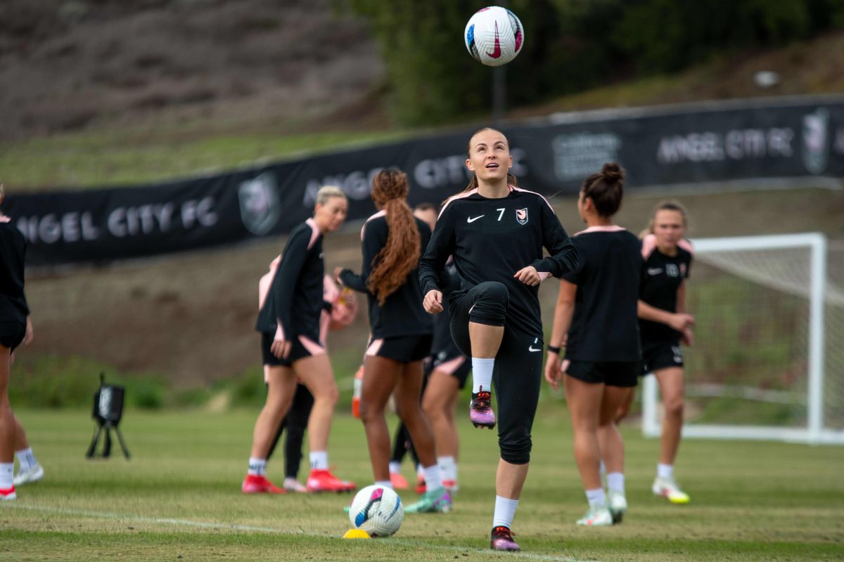 Angel City FC practicing outside the performance center, Friday February 14, 2025 in Thousand Oaks, Calif. 