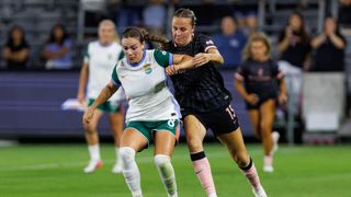 Angel City's battle against Denver Summit ends in 3-3 draw  taken at BMO Stadium (Angel City FC). Photo by Steven Park - The Sporting Tribune