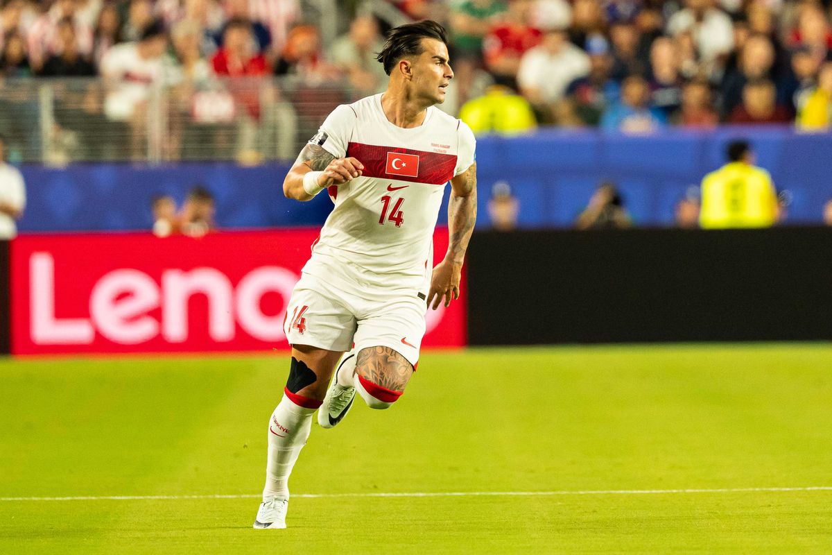 Abdulkerim Bardakci (14) of Turkiye during a 2026 FIFA World Cup match against Paraguay, Friday June 19th, 2026 in Santa Clara, Calif.