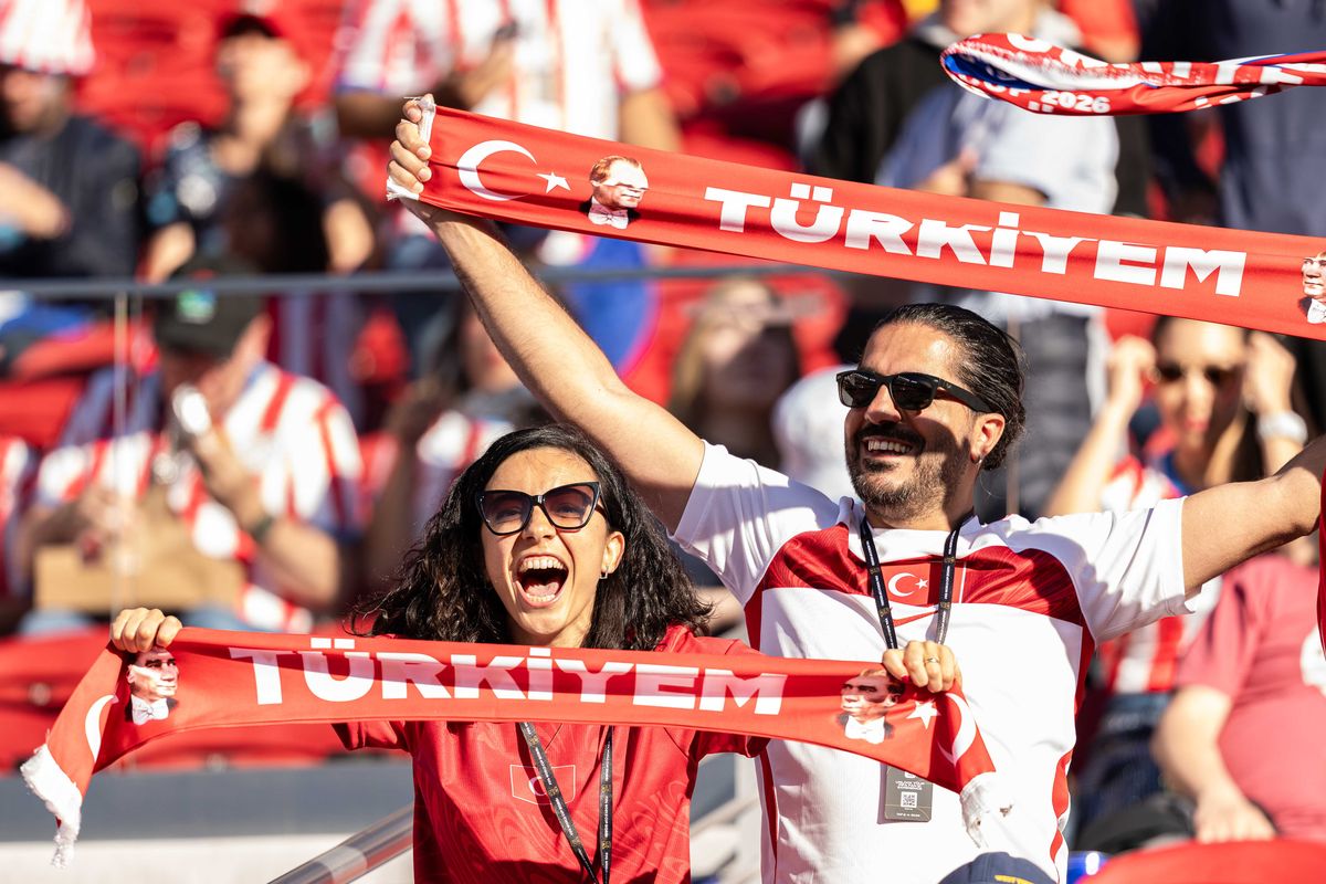 Turkiye fans during a 2026 FIFA World Cup match against Paraguay, Friday June 19th, 2026 in Santa Clara, Calif.