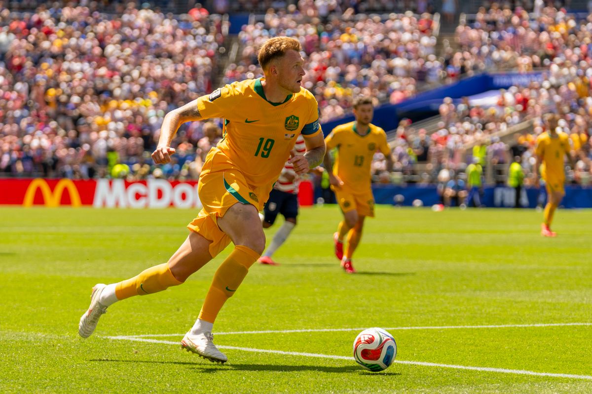 #19 Harry Souttar of Australia gains control of possesion during a FIFA World Cup match against the United States, Friday June 19th, 2026 in Seattle, Washington. #19 Harry Souttar of Australia gains control of possesion during a FIFA World Cup match against the United States, Friday June 19th, 2026 in Seattle, Washington.