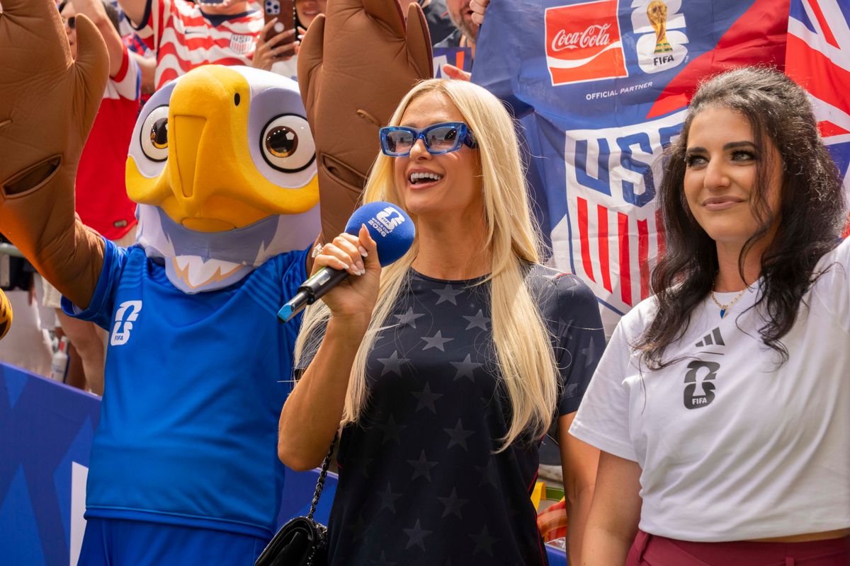 Paris Hilton hypes up the United States fans before the FIFA World Cup match between the United States and Australia, Friday June 19th, 2026 in Seattle, Washington. Paris Hilton hypes up the United States fans before the FIFA World Cup match between the United States and Australia, Friday June 19th, 2026 in Seattle, Washington.