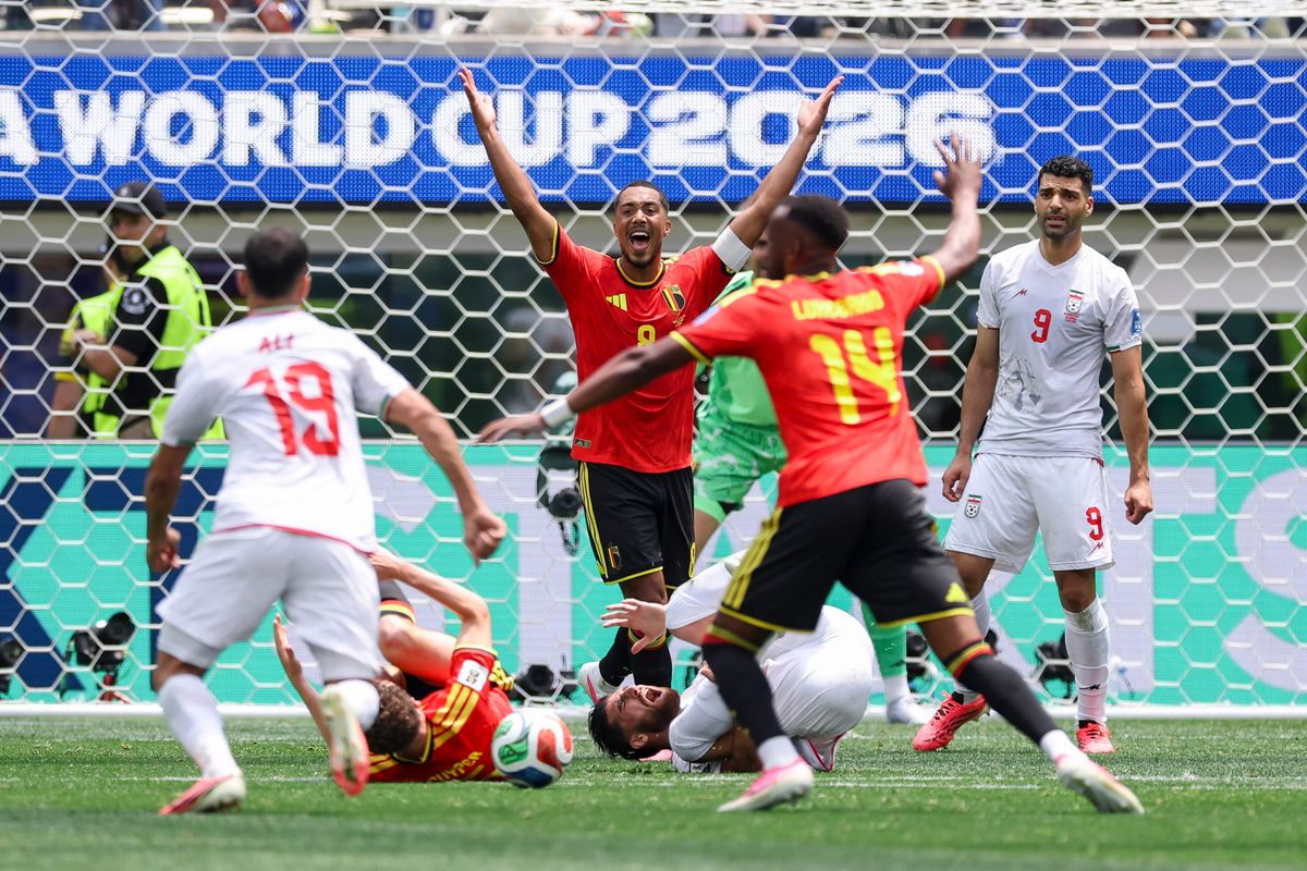 Youri Tielemans #8 of Belgium reacts to a play in from of the goal during a FIFA World Cup 2026 match against Iran, Sunday June 21, 2026 in Inglewood, Calif. Youri Tielemans #8 of Belgium reacts to a play in from of the goal during a FIFA World Cup 2026 match against Iran, Sunday June 21, 2026 in Inglewood, Calif.