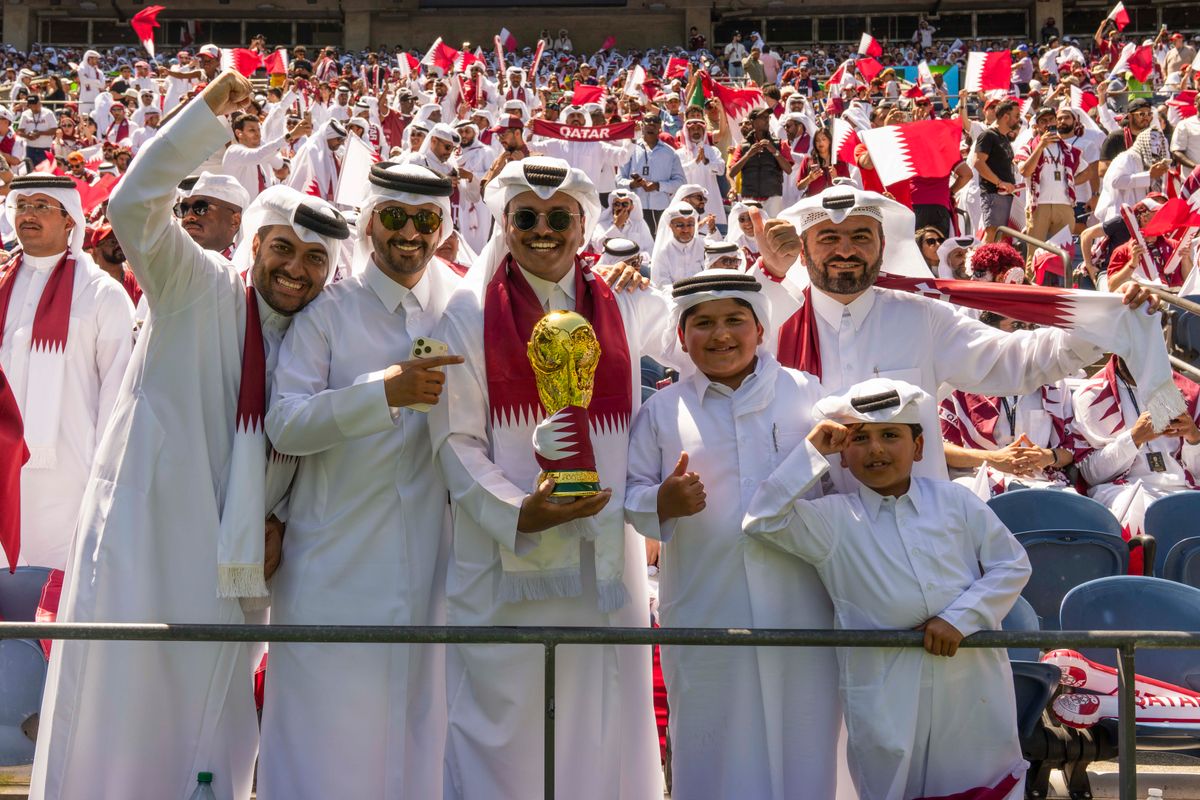 Qatar fans excited before a FIFA World Cup match between Bosnia-Herzegovina and Qatar, Wednesday June 24th, 2026 in Seattle, Washington. 