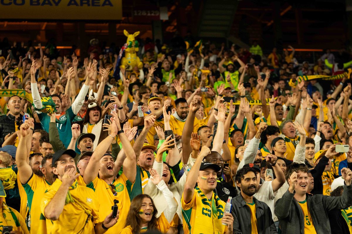 Australia fans during a 2026 FIFA World Cup match against Paraguay, Thursday June 25th, 2026 in Santa Clara, Calif.