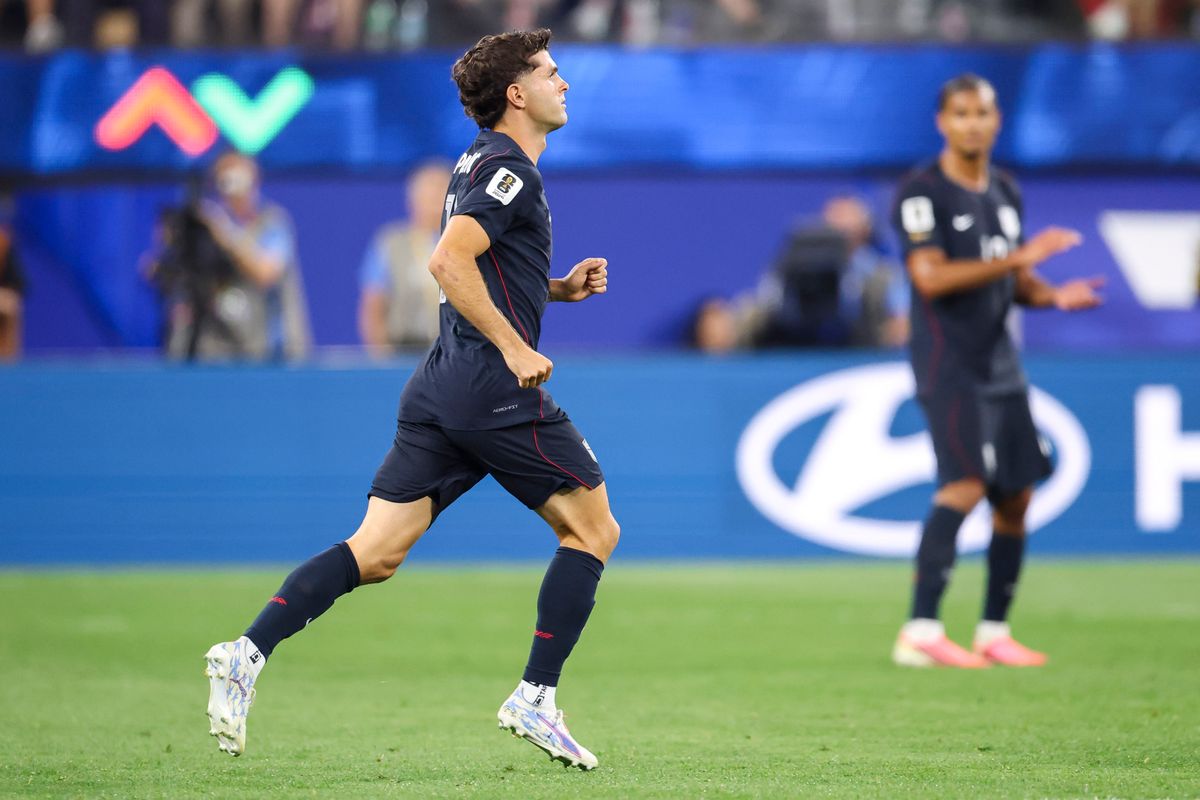 Christian Pulisic #10 of the United States enters the match in the 58th minute during a FIFA World Cup 2026 match against Türkiye, Thursday June 25, 2026 in Inglewood, Calif.