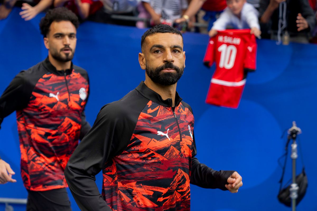 #10 Mohamed Salah warming up before a FIFA World Cup match against Iran, Friday June 26th, 2026 in Seattle, Washington.