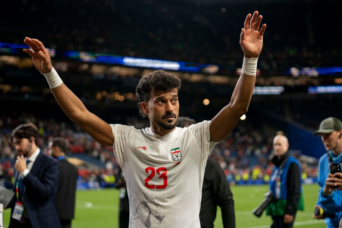 #23 Ramin Rezaeian of Iran leaving the pitch after a FIFA World Cup match against Egypt, Friday June 26th, 2026 in Seattle, Washington. 