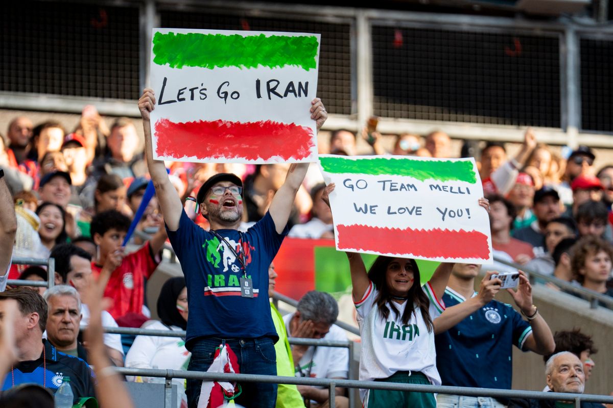 The Iran fans are ready for the FIFA World Cup match against Egypt, Friday June 26th, 2026 in Seattle, Washington. 