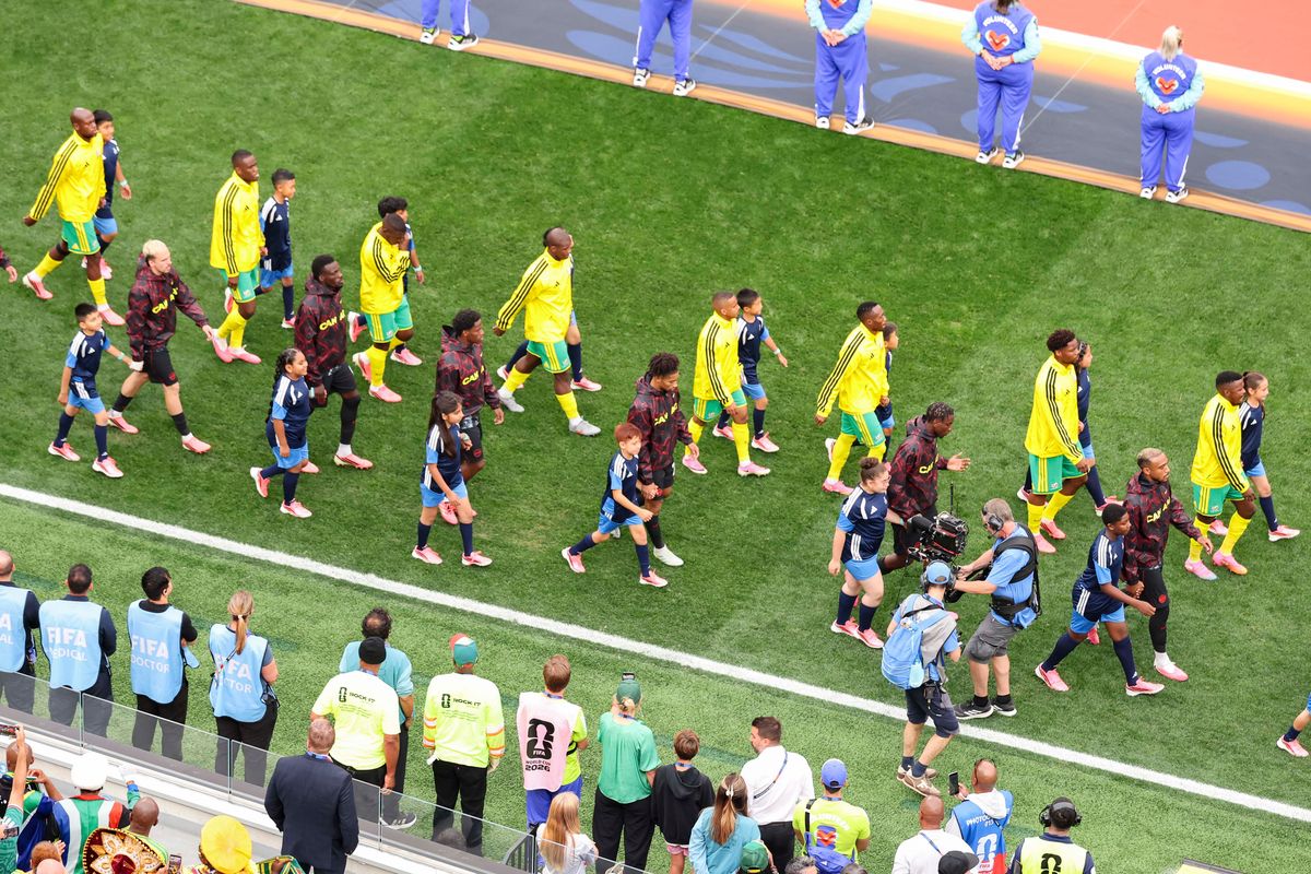 Canada and South Africa enter this pitch before a 2026 FIFA World Cup match, Sunday June 28, 2026 in Inglewood, Calif.