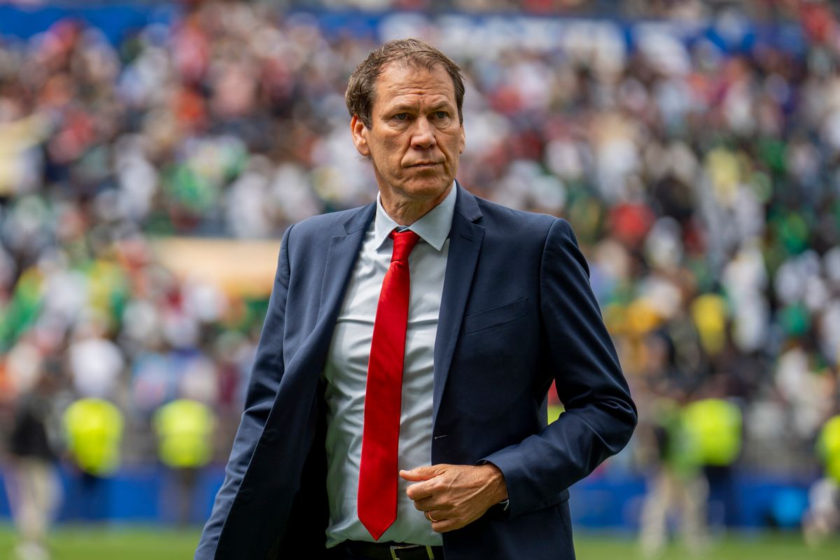 Belgium coach Rudi Garcia walking back to the locker room during a FIFA World Cup match against Senegal, Wednesday July 1st, 2026 in Seattle, Washington. Belgium coach Rudi Garcia walking back to the locker room during a FIFA World Cup match against Senegal, Wednesday July 1st, 2026 in Seattle, Washington.